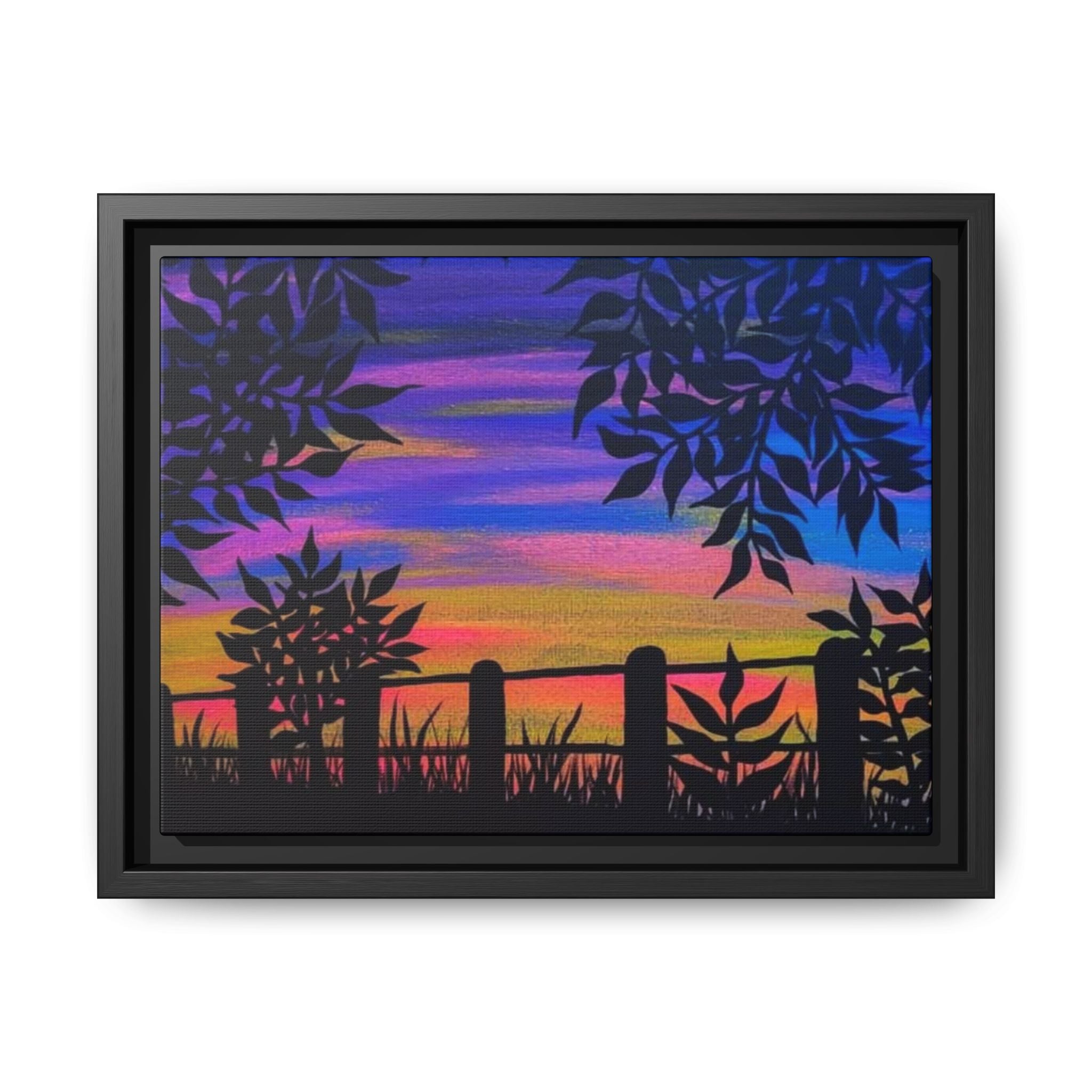 Sunset Serenity Framed Matte Canvas Art, Colorful Wall Decor, Nature Artwork, Home Decoration, Gift for Nature Lovers