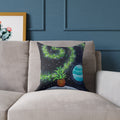 Pineapple Planet Pillow — Spacey Tropical Decorative Throw Pillow