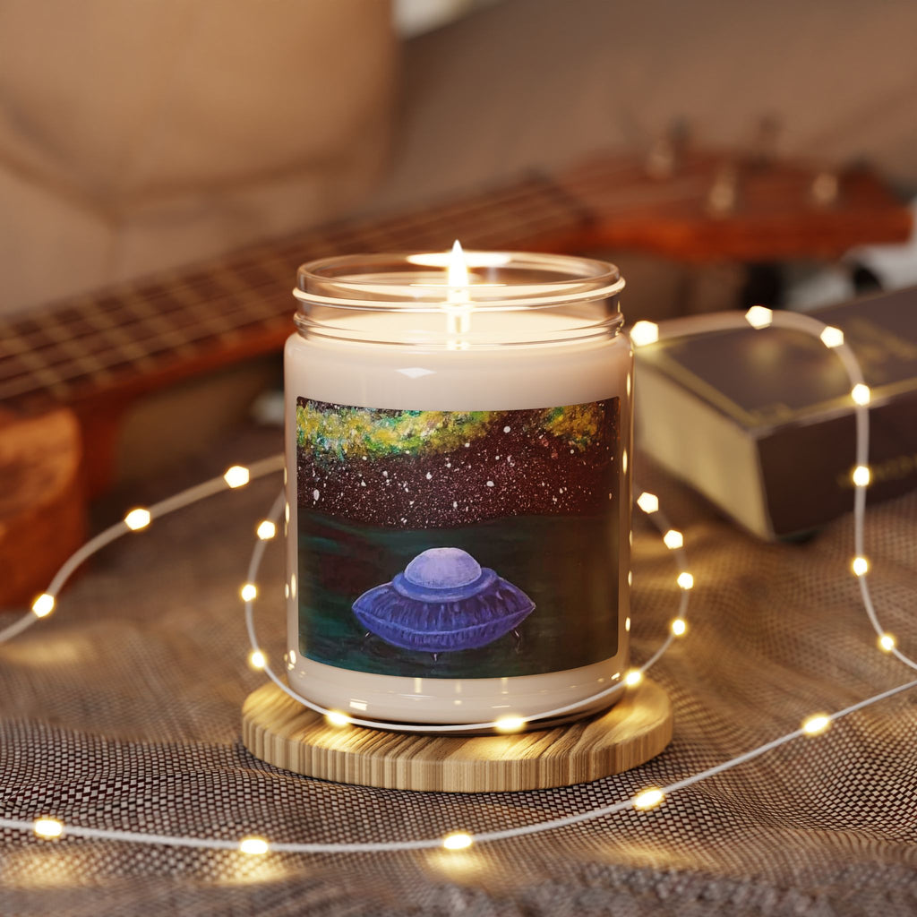 Space UFO Soy Candle — 9oz Scented Jar, Cosmic Night Aromatherapy Gift
