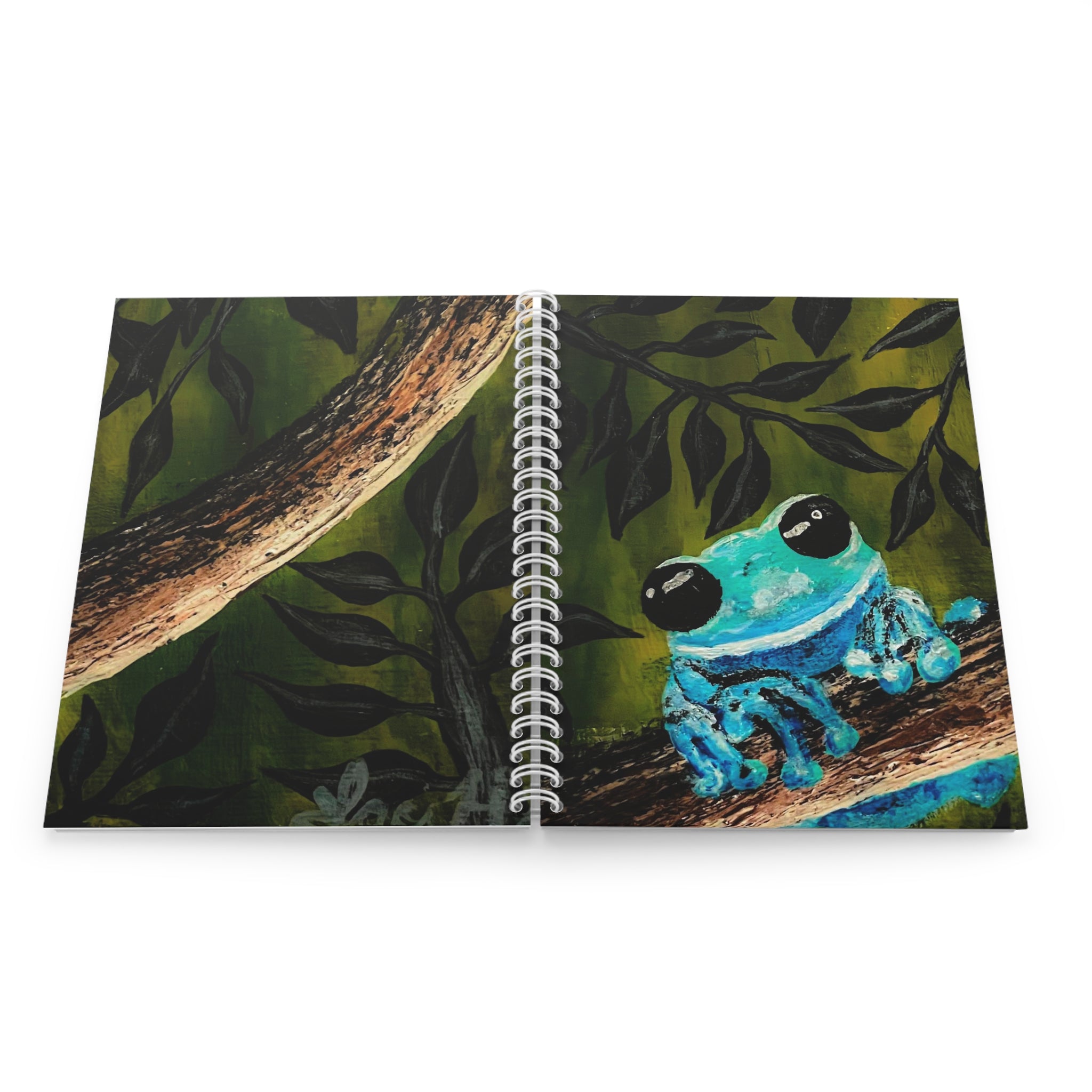 Spiral Notebook — Cute Blue Tree Frog Art Journal