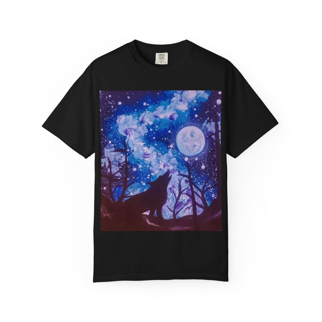 Mystical Wolf T-Shirt | Dreamy Night Sky Tee, Animal Lover Gift, Nature Vibe Shirt, Boho Fashion Top, Celestial Moon Art
