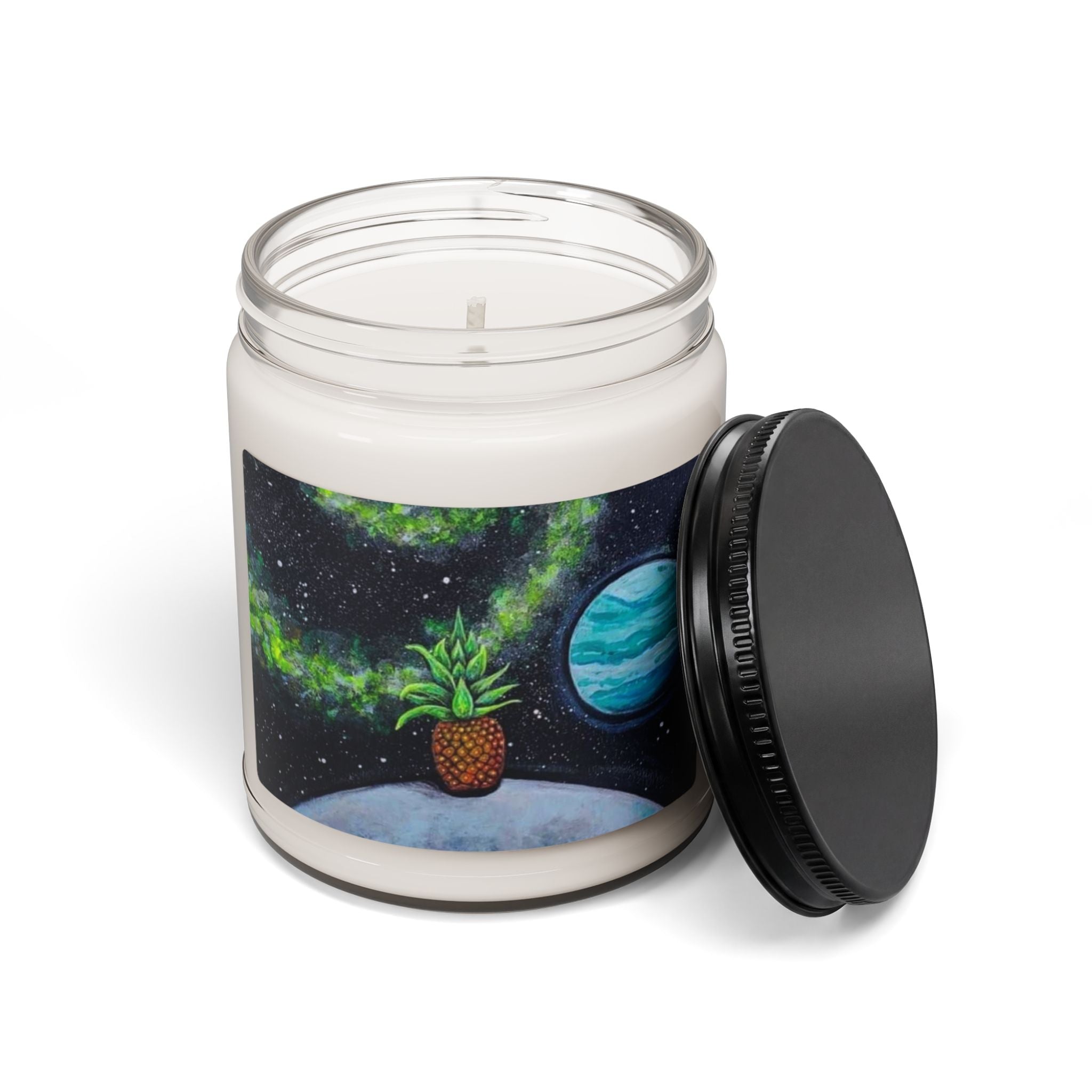 Space Pineapple Soy Candle — 9 oz Scented Jar (Cosmic Tropical Vibes)
