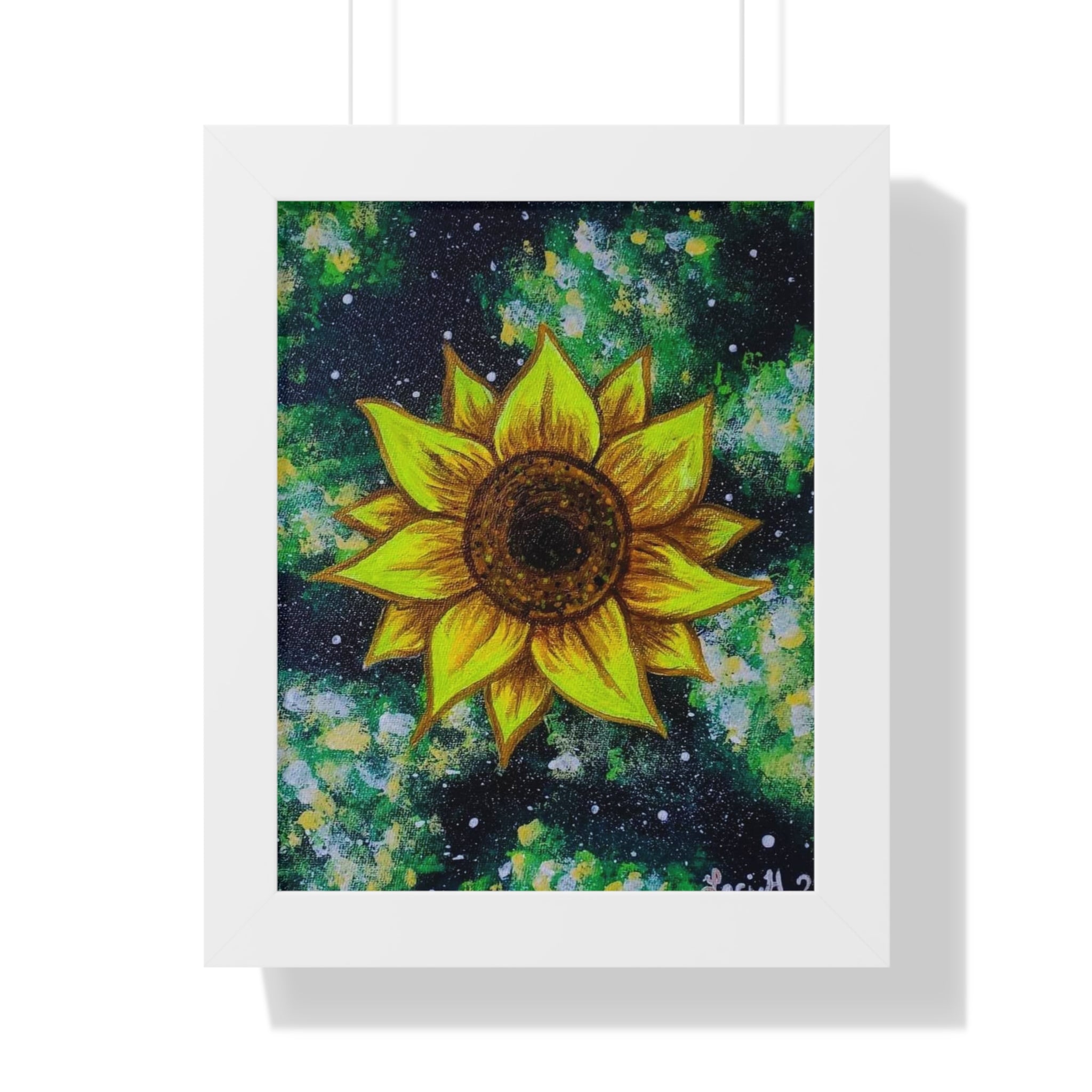 Framed Sunflower Poster — Vertical Floral Wall Art