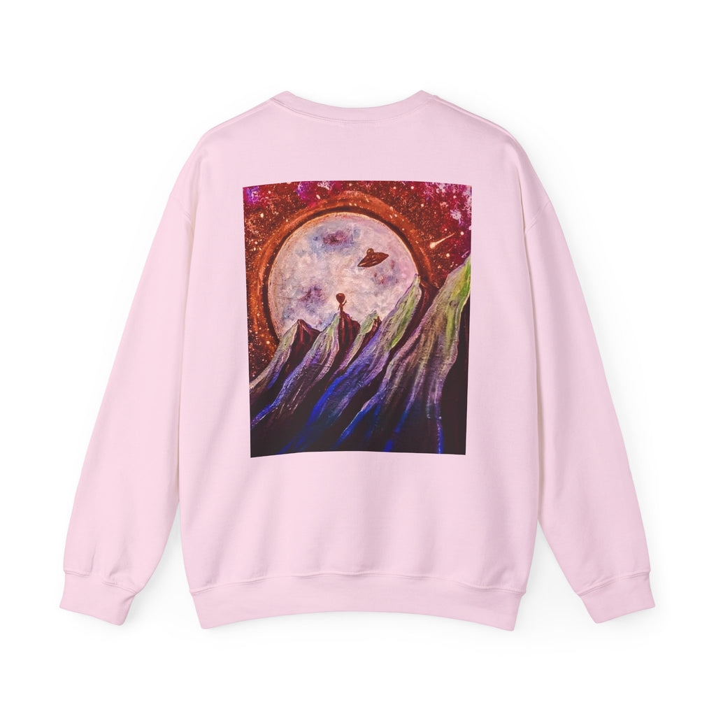 Cosmic Adventure Crewneck Sweatshirt - Unisex Heavy Blend, Galaxy Art, Starry Night Fashion, Space Lover Gift, Cozy Casual Wear