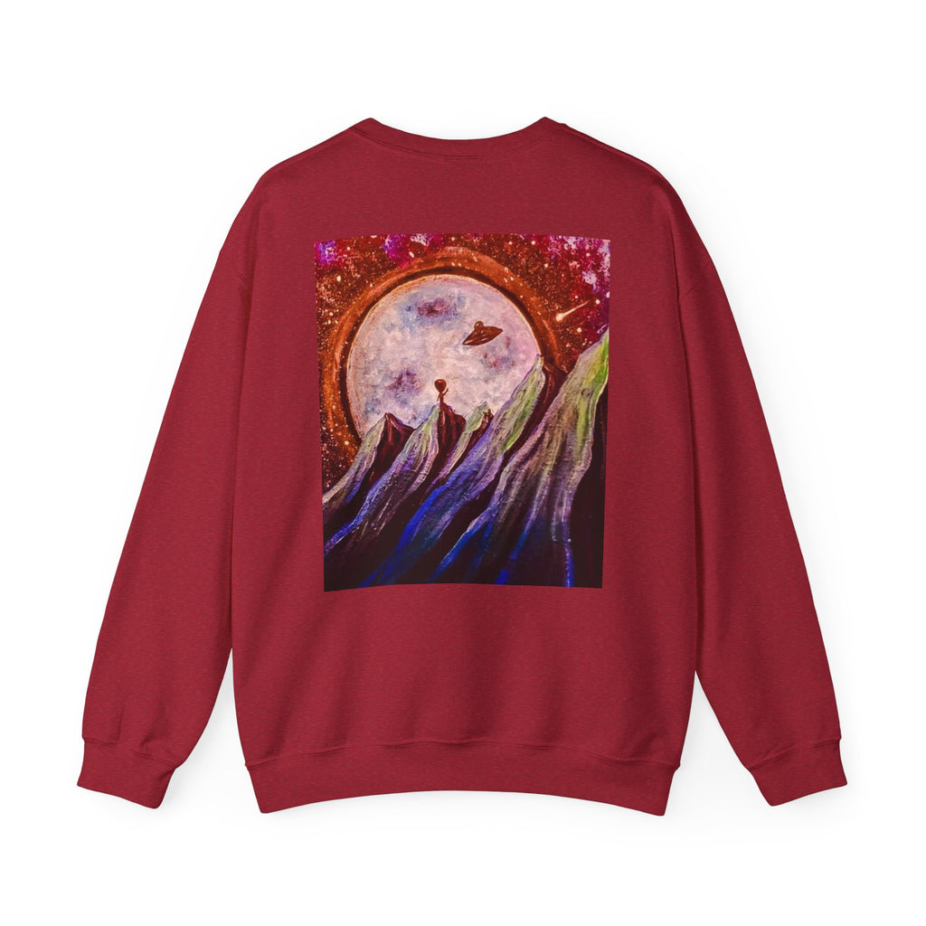 Cosmic Adventure Crewneck Sweatshirt - Unisex Heavy Blend, Galaxy Art, Starry Night Fashion, Space Lover Gift, Cozy Casual Wear