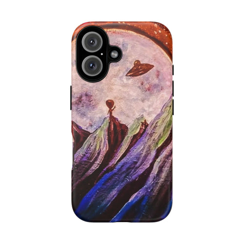 Alien Moon Mountain Phone Case - Surreal Space Art iPhone Cover