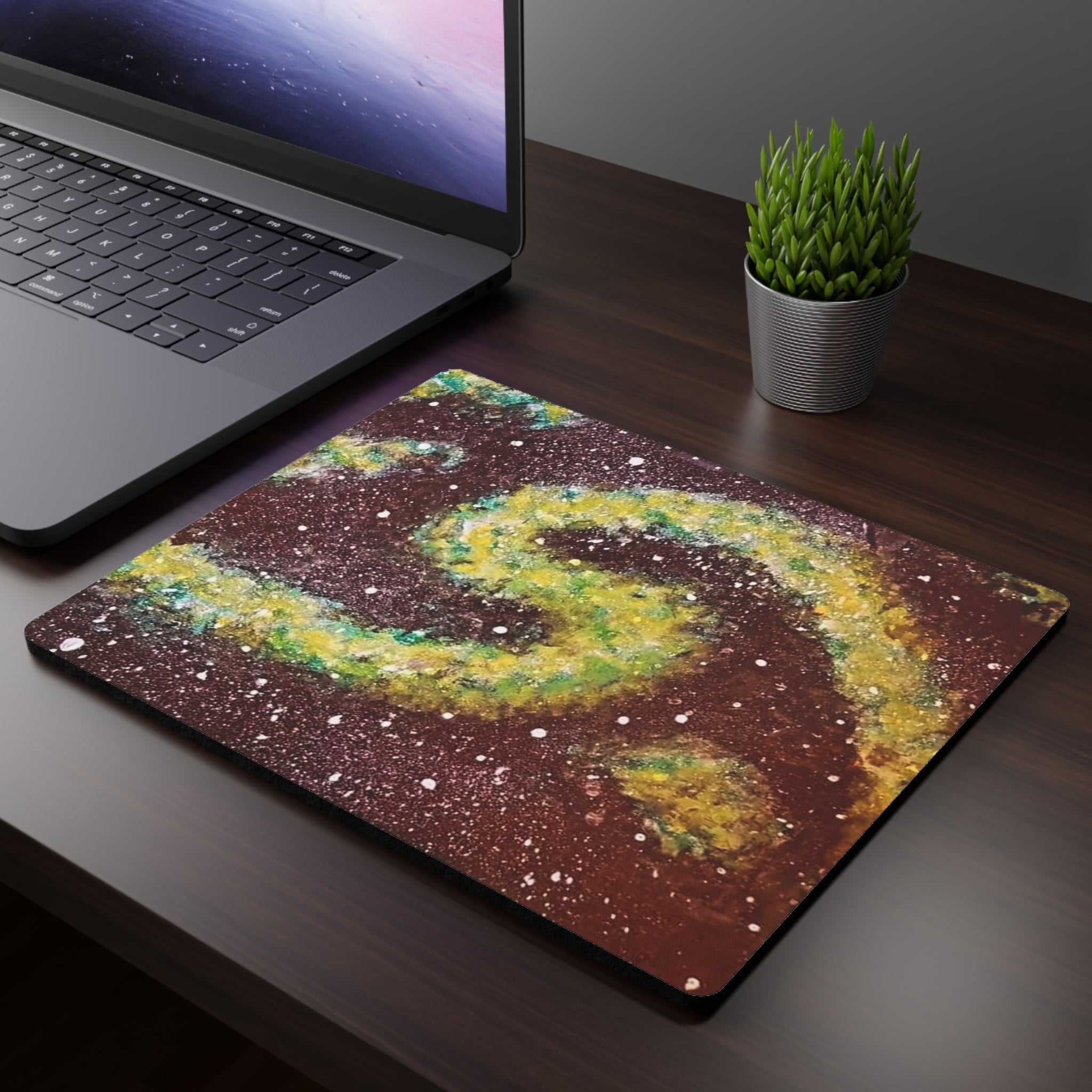 Galaxy Swirl Rectangular Mouse Pad — Space Nebula Desk Mat