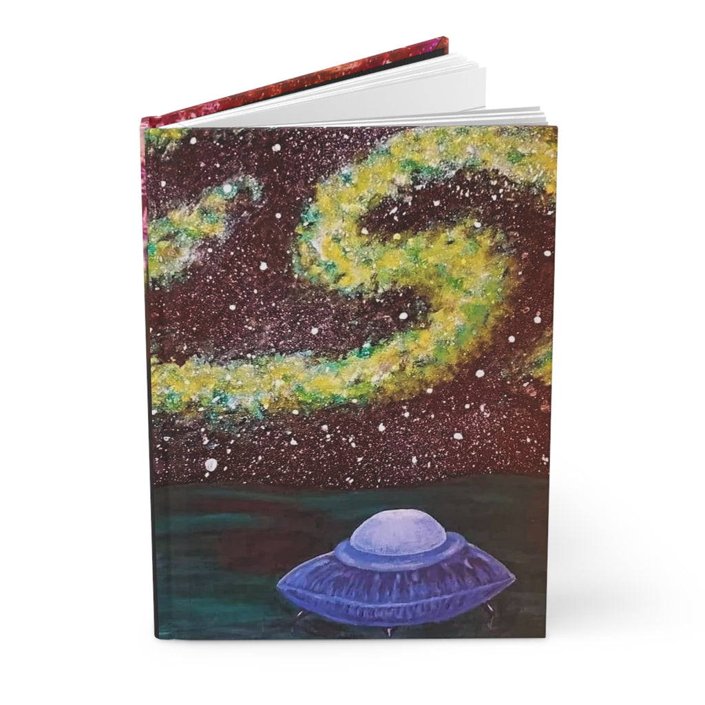 Galactic Adventures Hardcover Journal | Starry Sky Notebook, Cosmic Travel Diary, Alien Art Journal, Gift for Writers, Space Lover's Diary