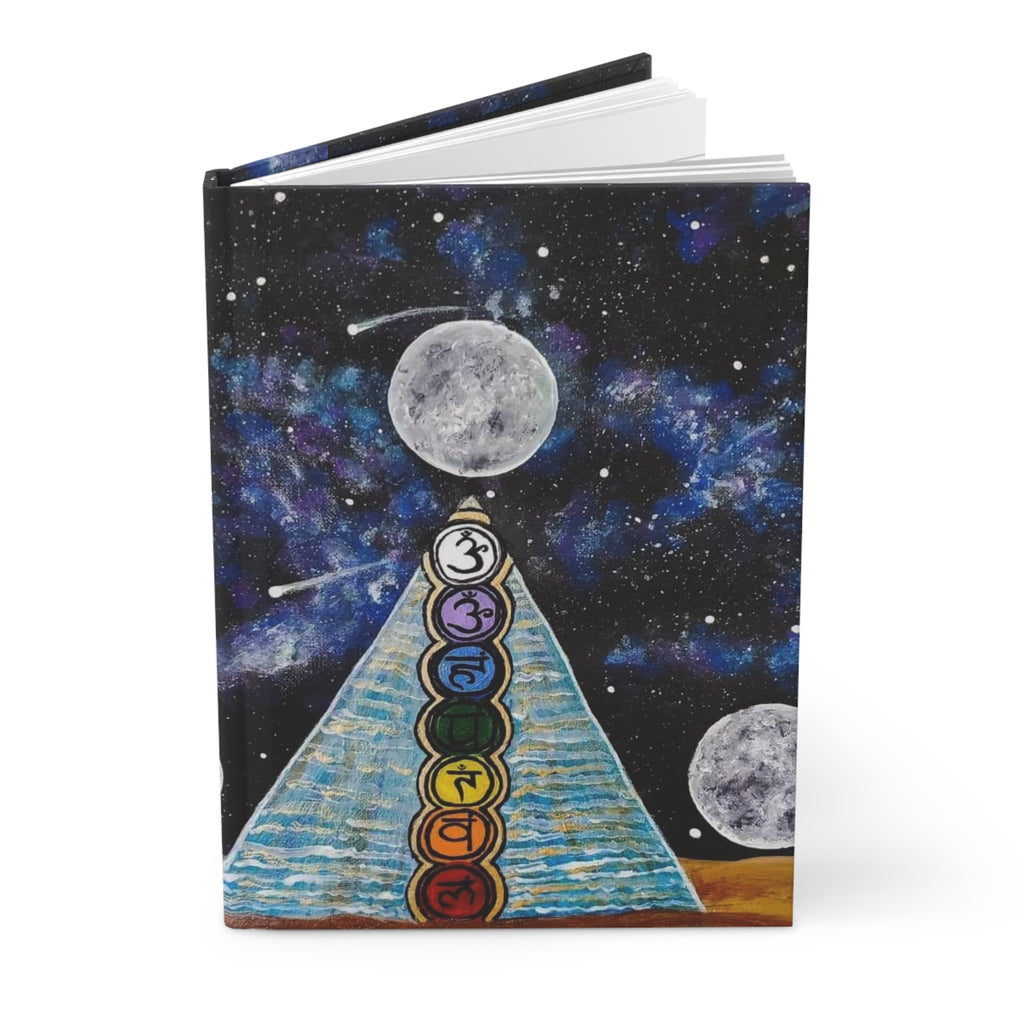 Chakra Pyramid Moon Journal — Cosmic Chakra Hardcover Notebook