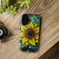 Sunflower Galaxy Phone Case — Bright Floral Protective Tough Case