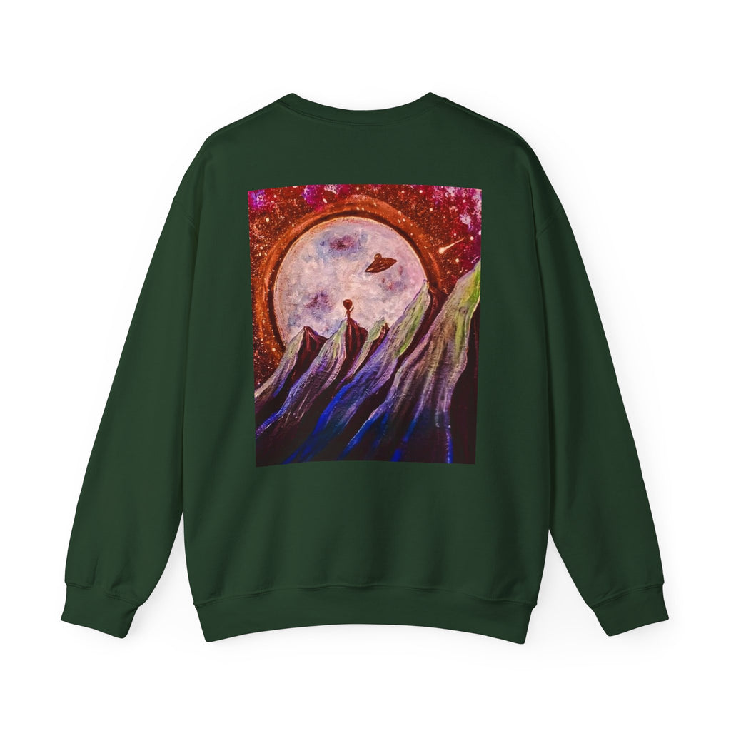 Cosmic Adventure Crewneck Sweatshirt - Unisex Heavy Blend, Galaxy Art, Starry Night Fashion, Space Lover Gift, Cozy Casual Wear