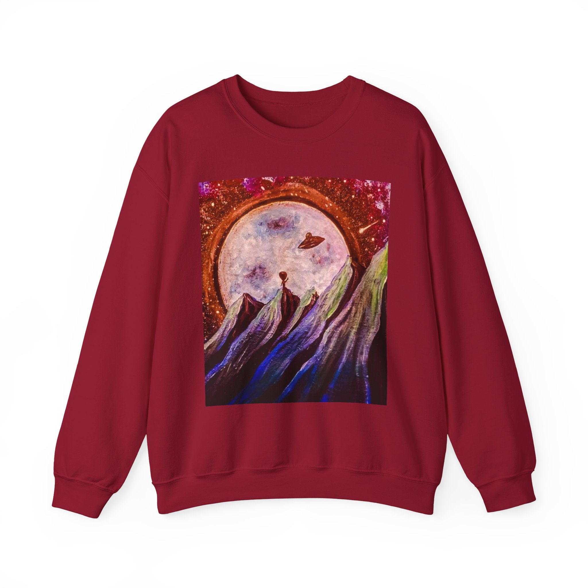 Cosmic Adventure Crewneck Sweatshirt - Unisex Heavy Blend, Galaxy Art, Starry Night Fashion, Space Lover Gift, Cozy Casual Wear