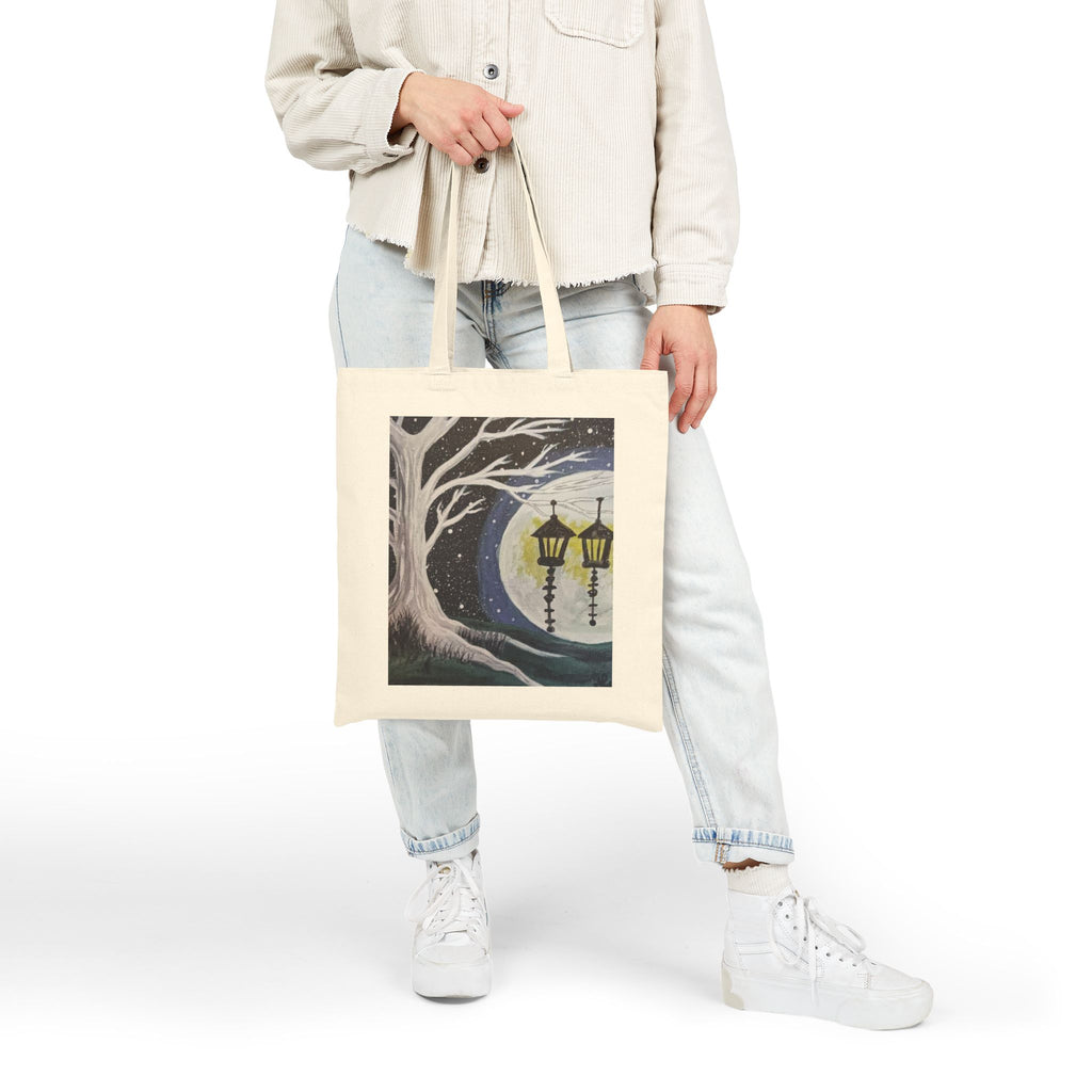 Moonlit Tree Tote Bag – Lantern Night Canvas Tote