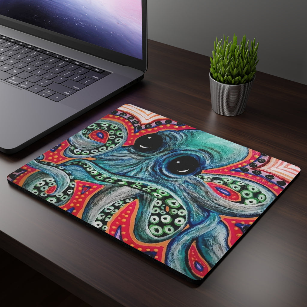 Octopus Art Mouse Pad — Colorful Whimsical Sea Creature Desk Mat