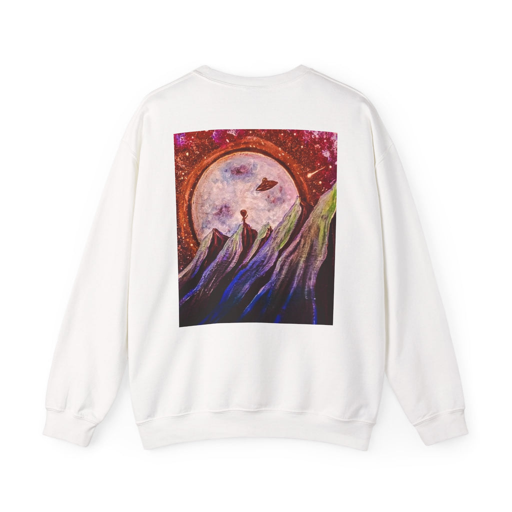 Cosmic Adventure Crewneck Sweatshirt - Unisex Heavy Blend, Galaxy Art, Starry Night Fashion, Space Lover Gift, Cozy Casual Wear