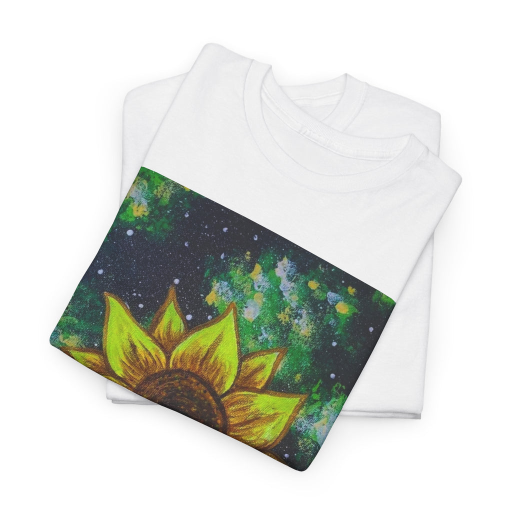 Sunflower Galaxy Tee — Bright Yellow Sunflower Graphic T-Shirt