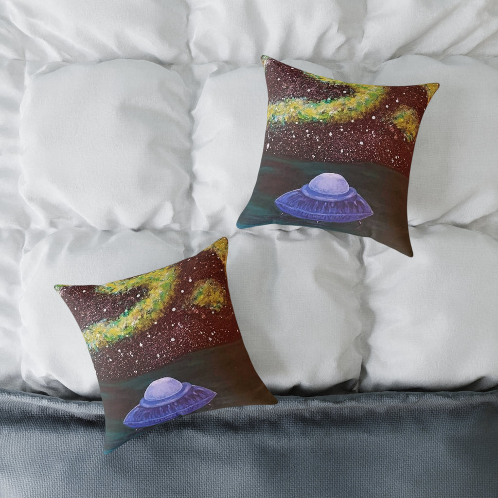 UFO Galaxy Pillow - Cosmic Night Sky Decorative Throw Pillow
