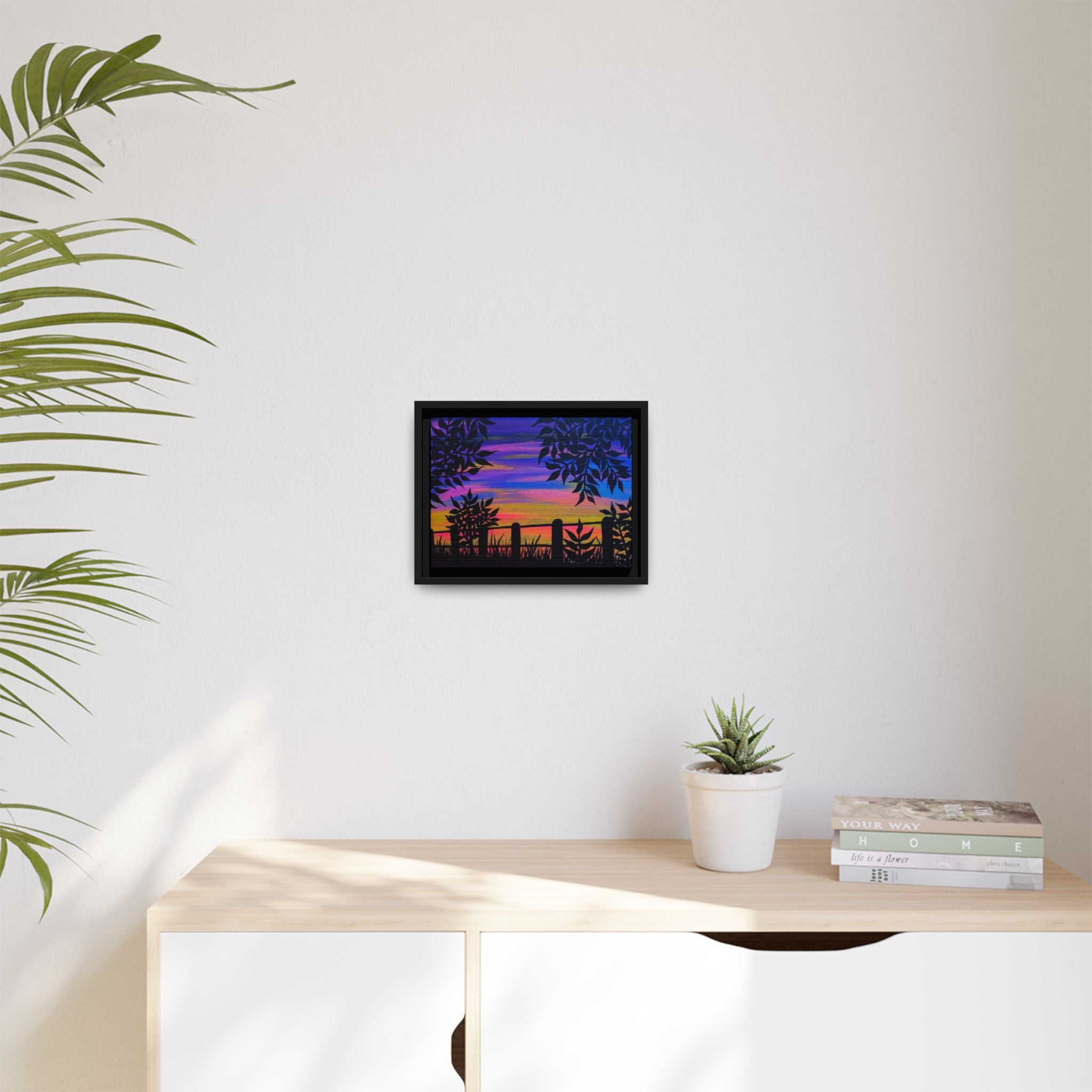 Sunset Serenity Framed Matte Canvas Art, Colorful Wall Decor, Nature Artwork, Home Decoration, Gift for Nature Lovers
