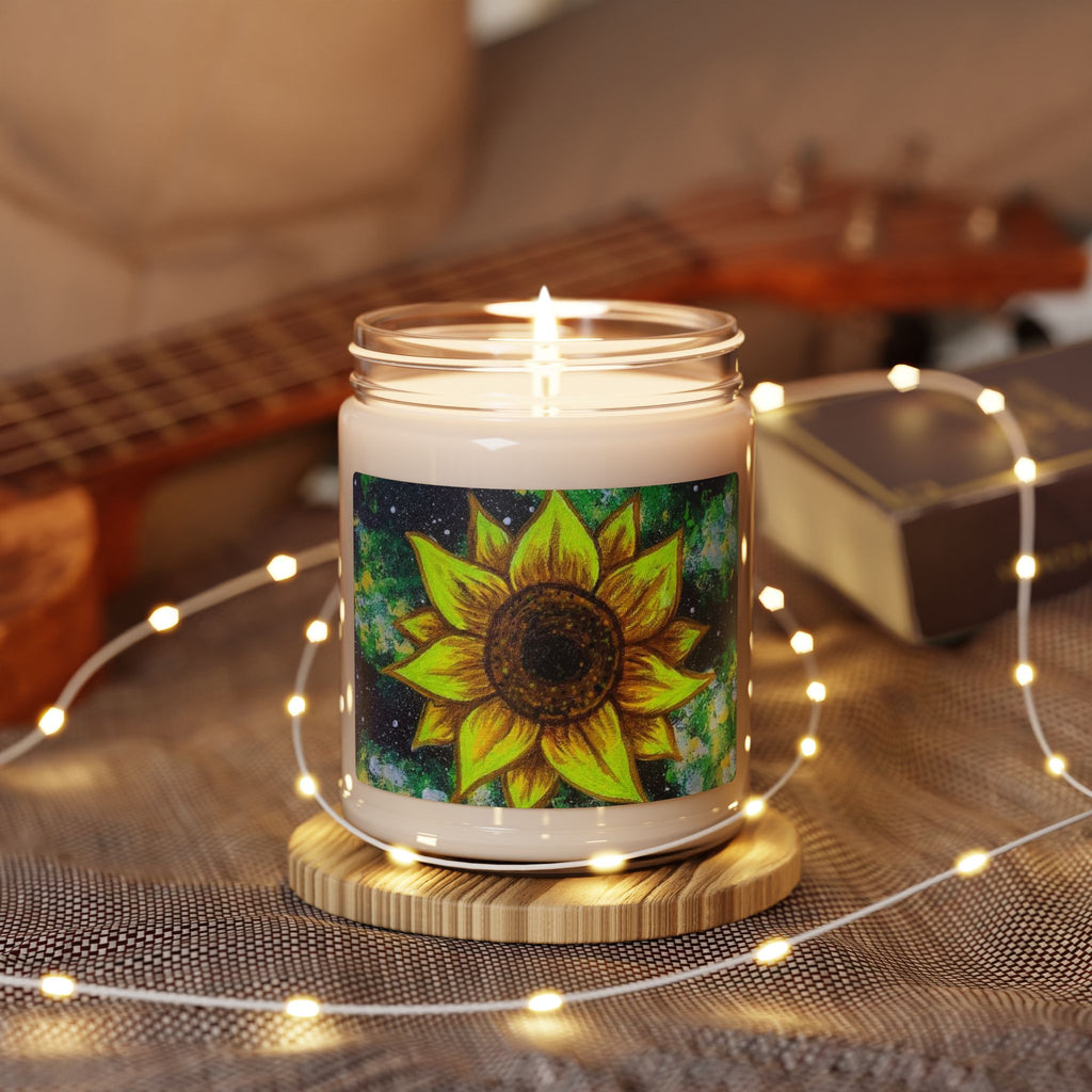Sunflower Soy Candle — 9oz Scented Jar (Botanical, Uplifting Home Fragrance)
