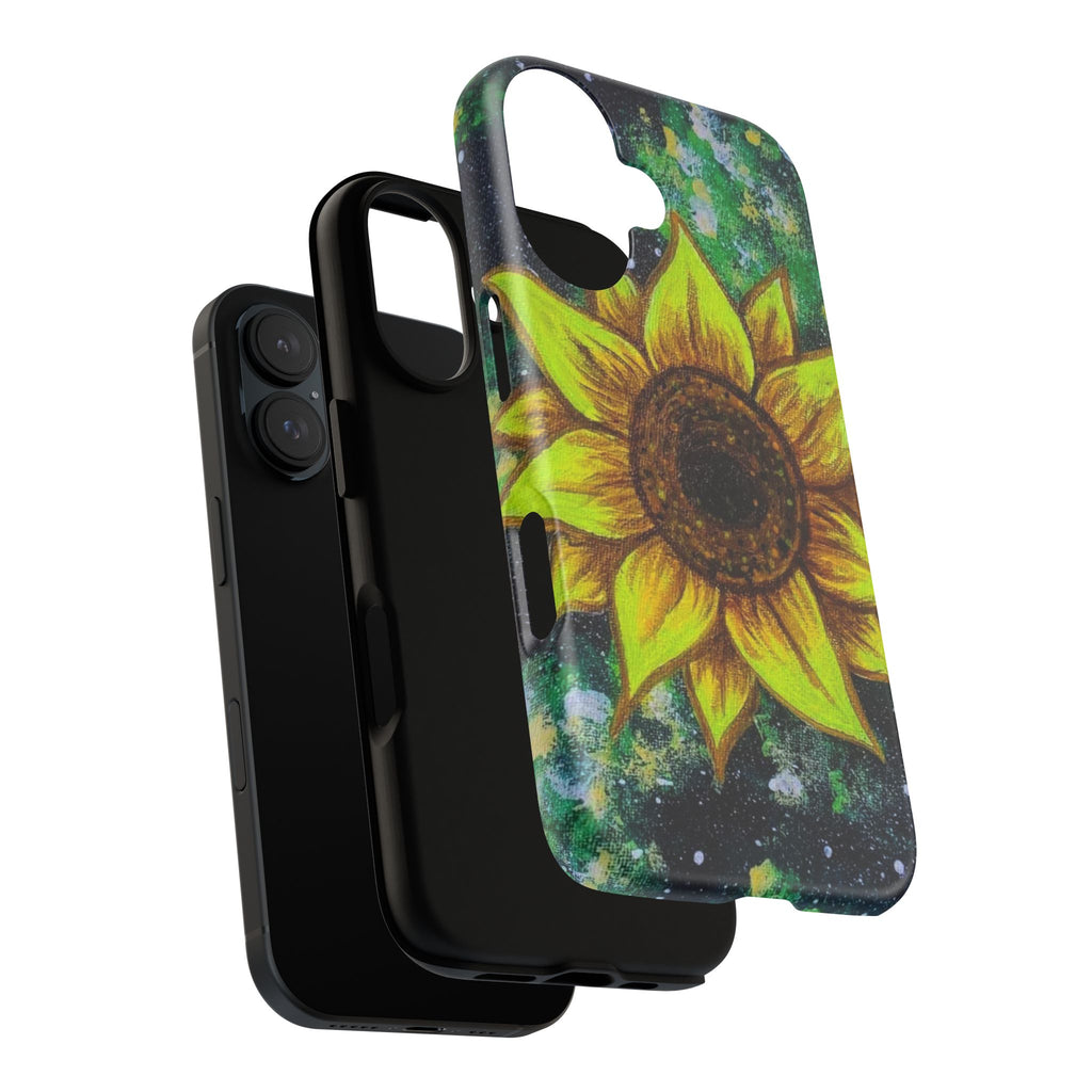 Sunflower Galaxy Phone Case — Bright Floral Protective Tough Case