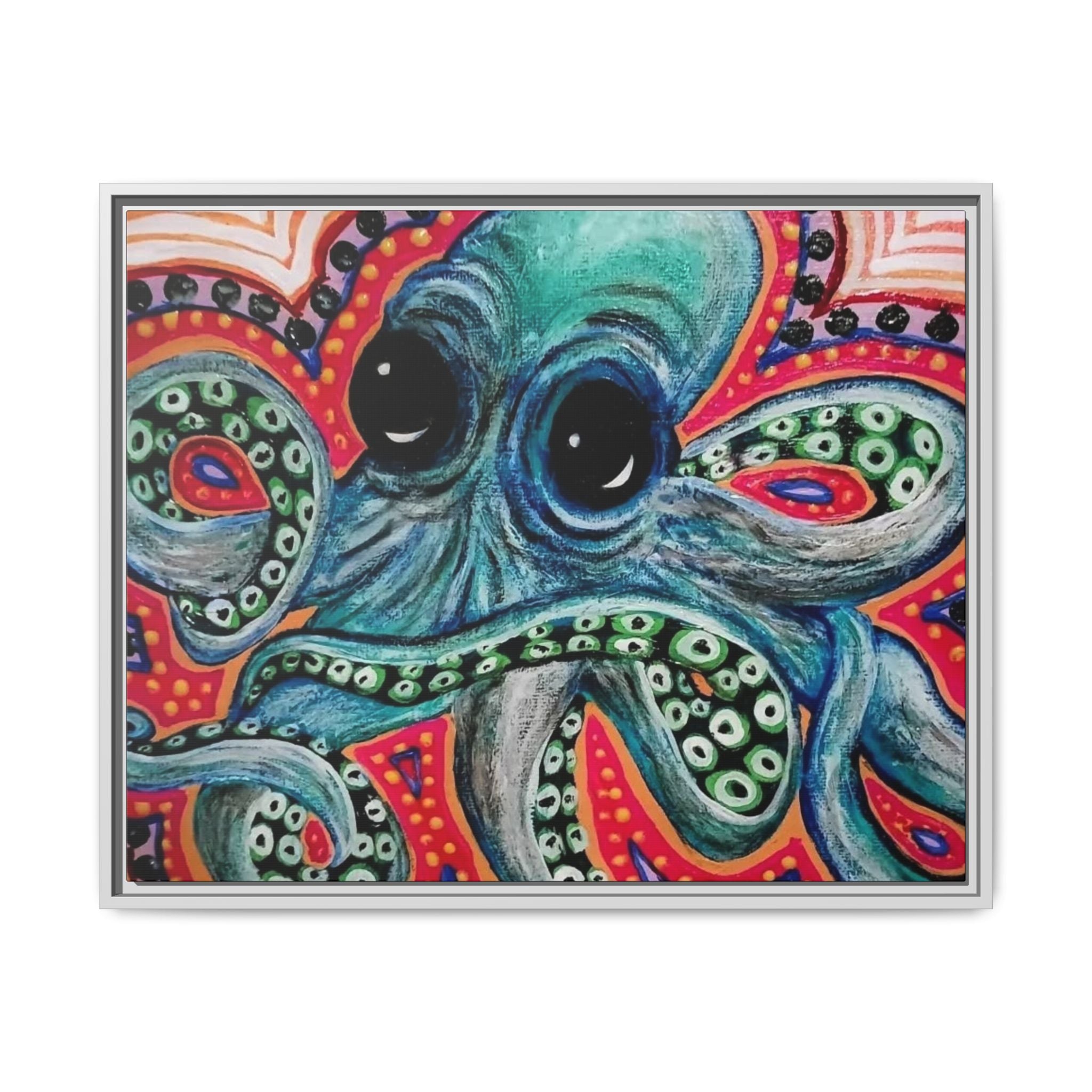 Colorful Octopus Art Print, Framed Wall Decor, Nautical Home Decor, Gifts for Ocean Lovers, Vibrant Sea Creature Artwork, Unique Gift Idea