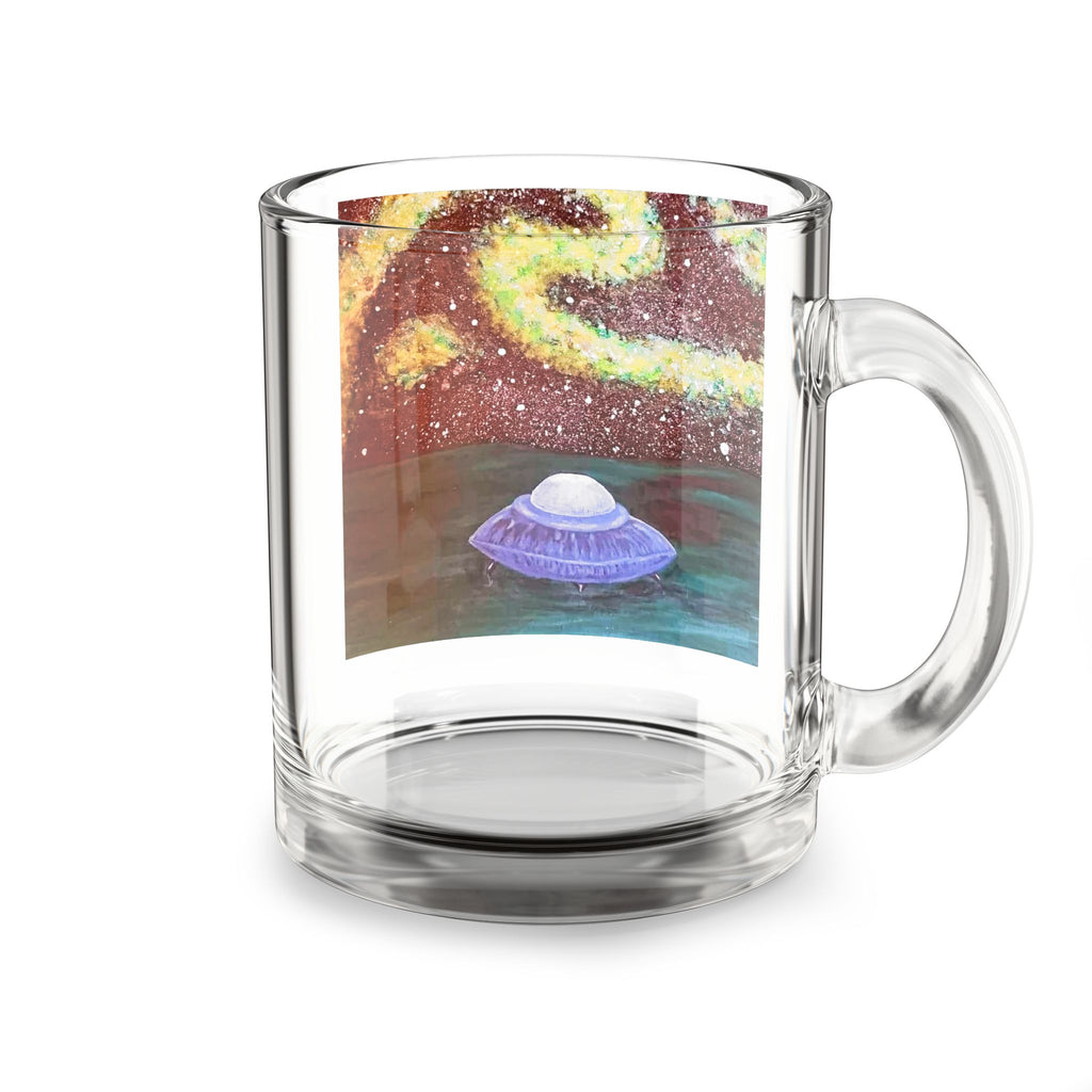 Cosmic Dreams Glass Mug | 10oz | Galaxy Art Beverage Cup, Coffee Lover Gift, Starry Night, Space Enthusiast, Unique Home Decor