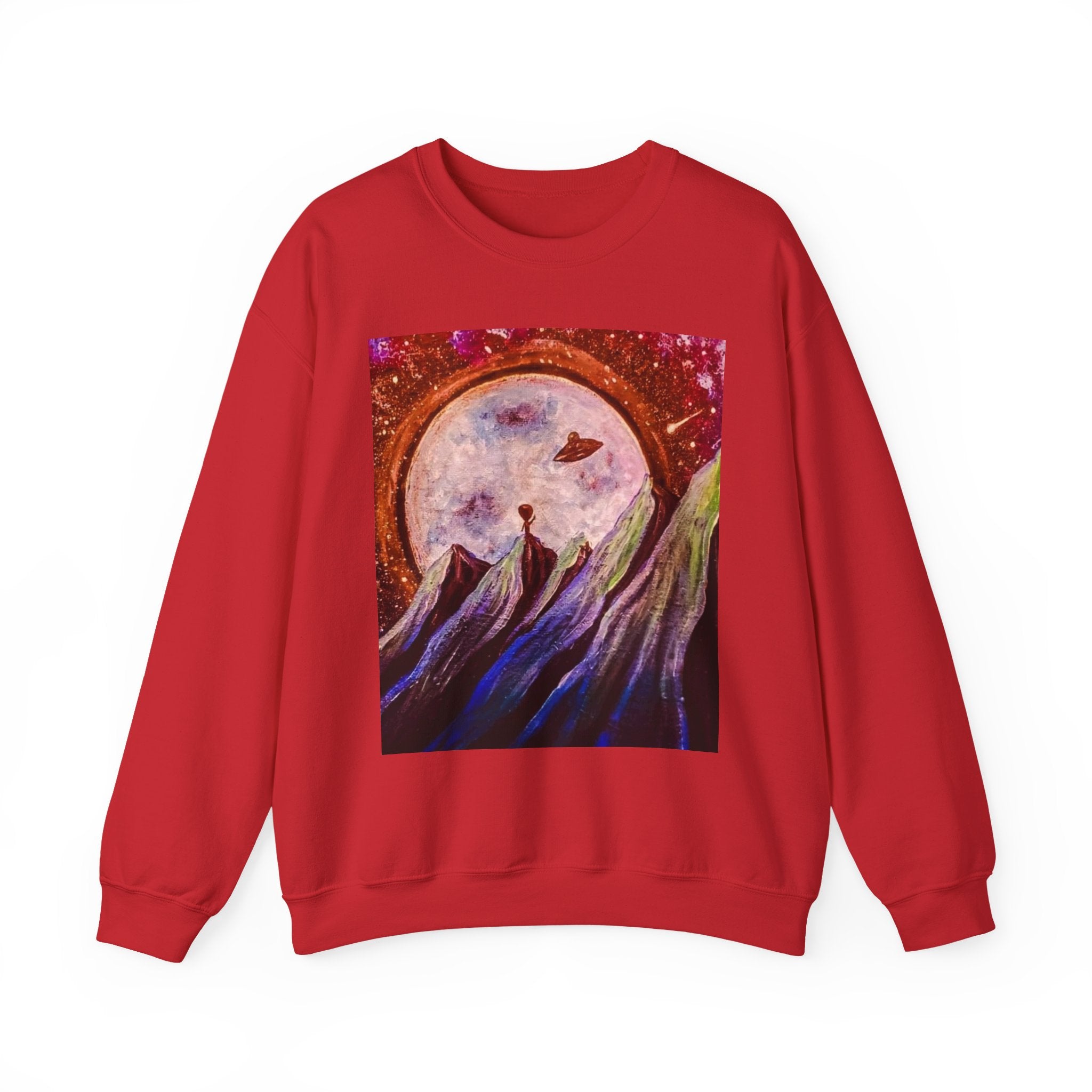 Cosmic Adventure Crewneck Sweatshirt - Unisex Heavy Blend, Galaxy Art, Starry Night Fashion, Space Lover Gift, Cozy Casual Wear