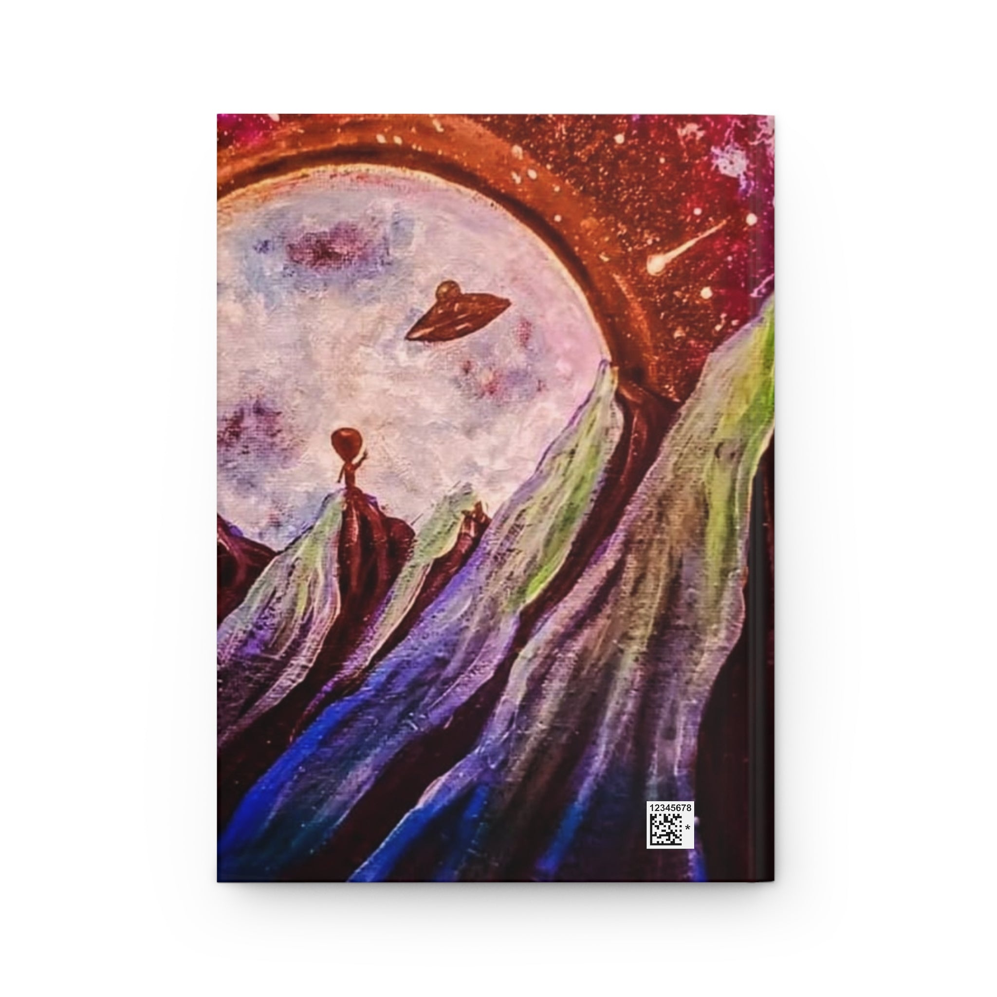 Cosmic Mountain Journal — Space Alien Moon Hardcover Notebook