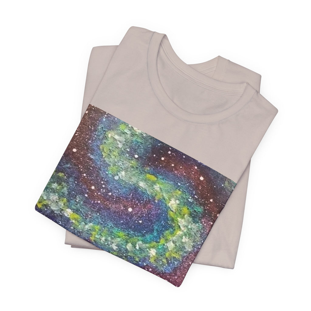Galactic Landscape Tee, Cosmic Art T-Shirt, Unisex Graphic Shirt, Nature Lover Gift, Starry Night Top