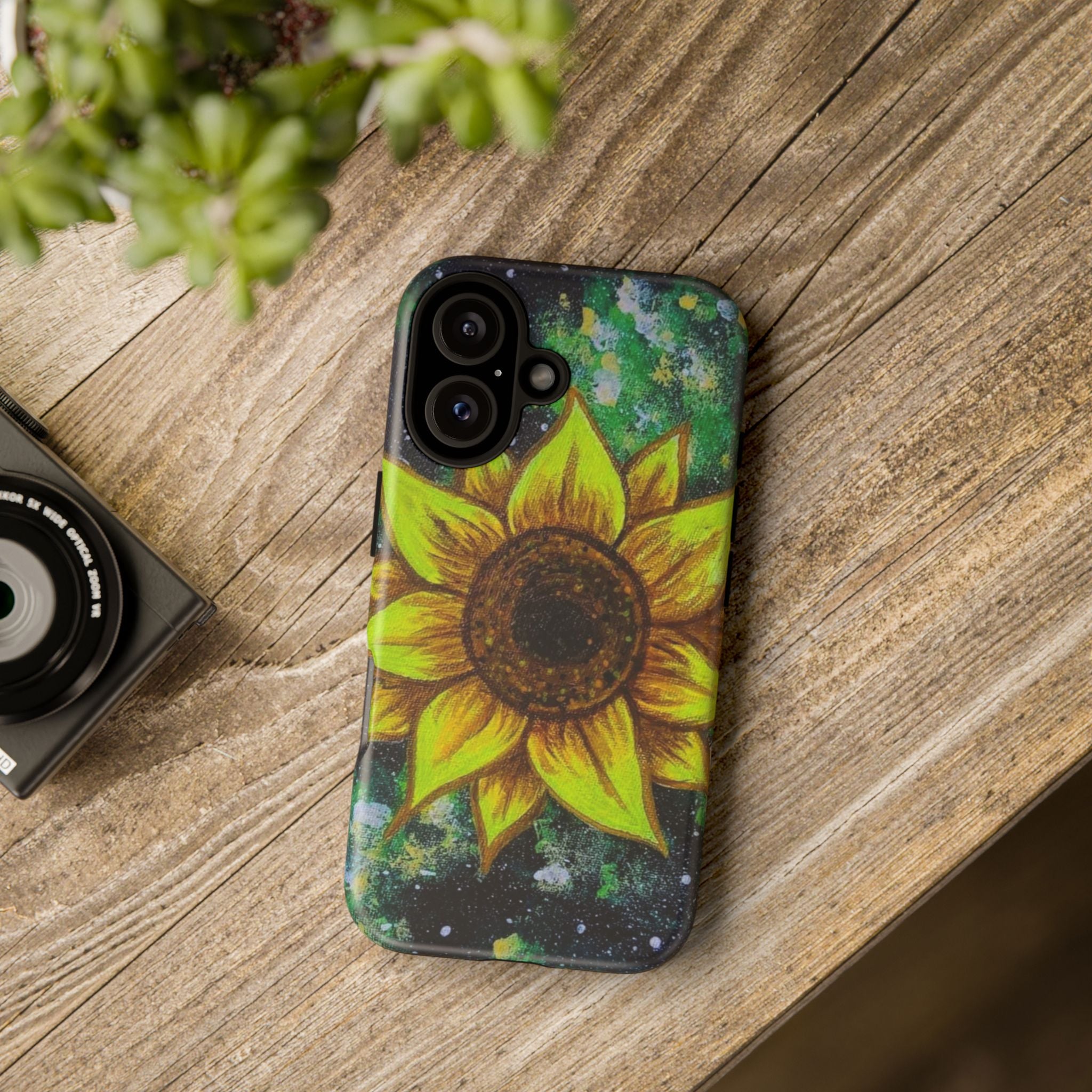 Sunflower Galaxy Phone Case — Bright Floral Protective Tough Case