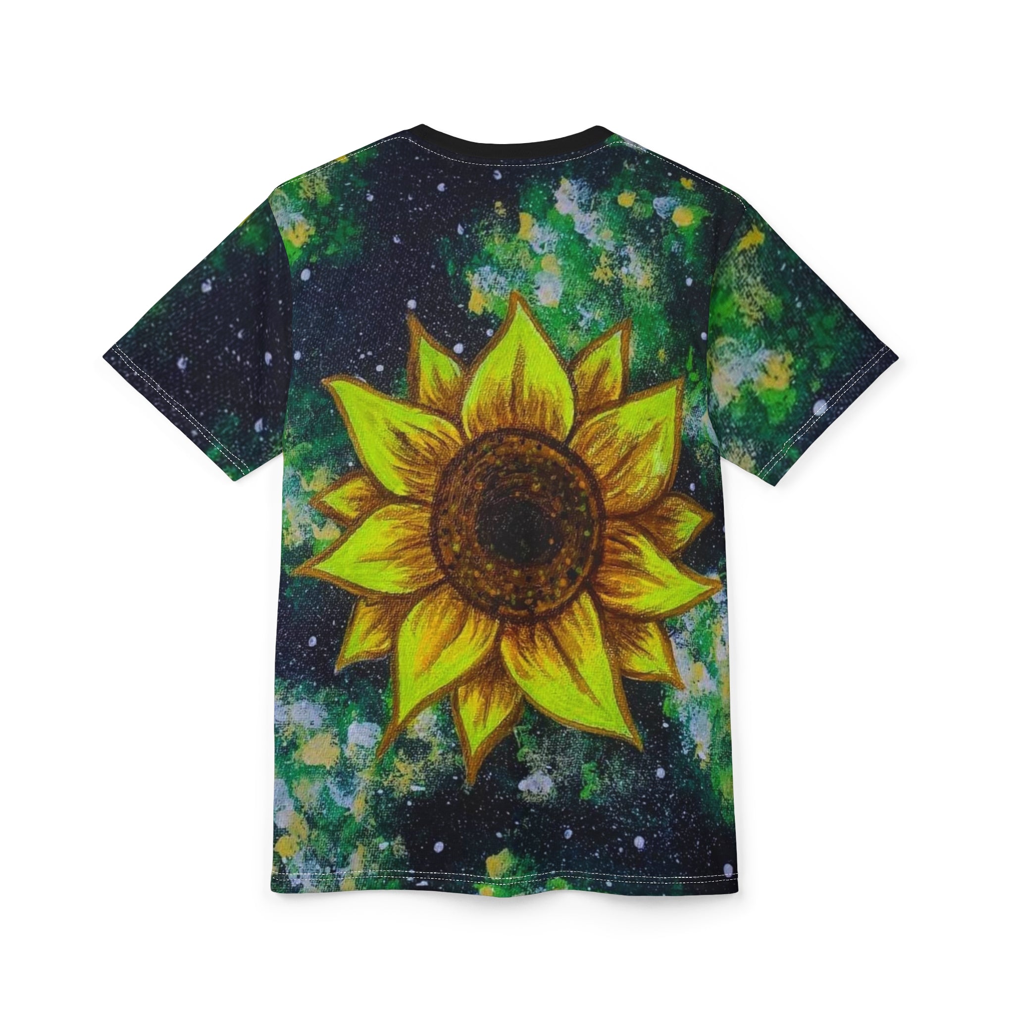 Sunflower Galaxy Unisex Tee, Nature Lover Shirt, Aesthetic Graphic T-shirt, Gift for Friends, Festival Apparel, Summer Style