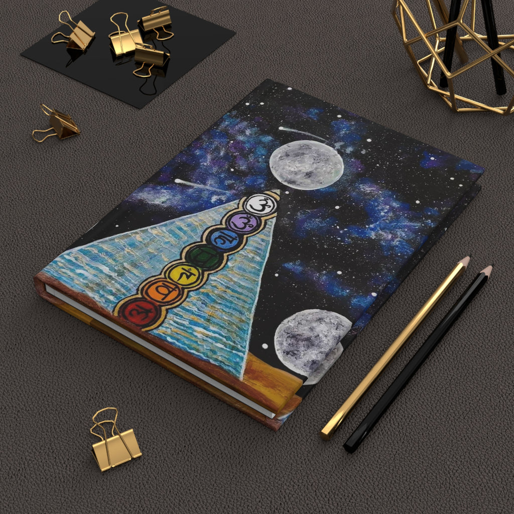 Chakra Pyramid Moon Journal — Cosmic Chakra Hardcover Notebook