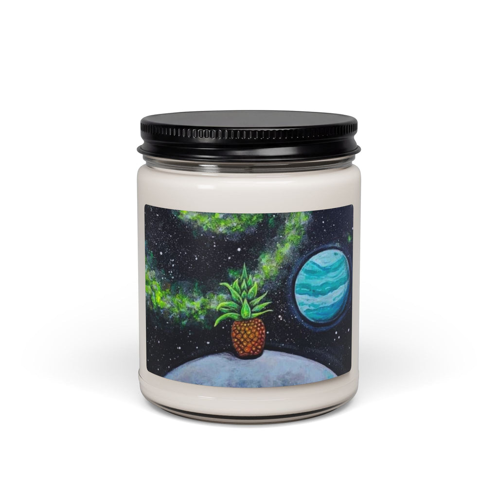 Space Pineapple Soy Candle — 9 oz Scented Jar (Cosmic Tropical Vibes)