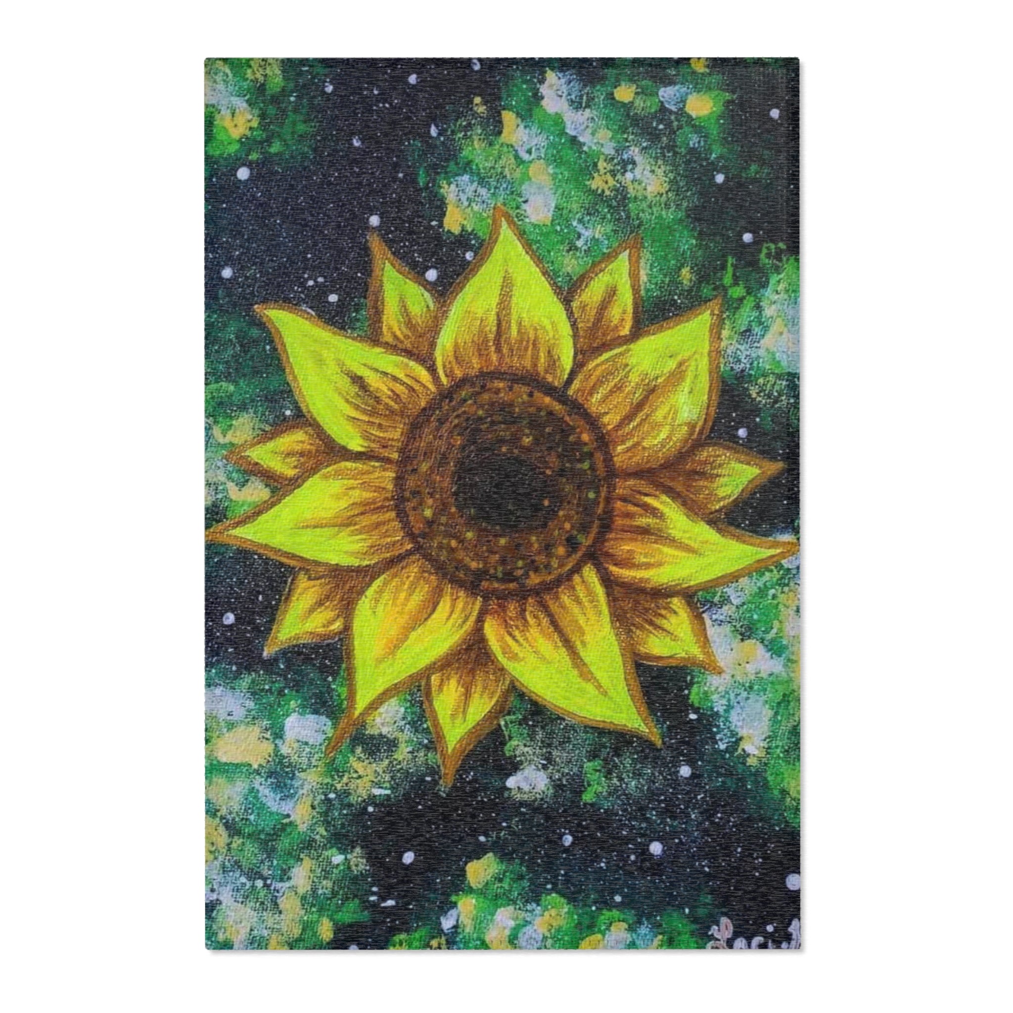 Sunflower Area Rug, Bohemian Home Decor, Floral Rug for Living Room, Summer Vibes, Gift for Garden Lovers