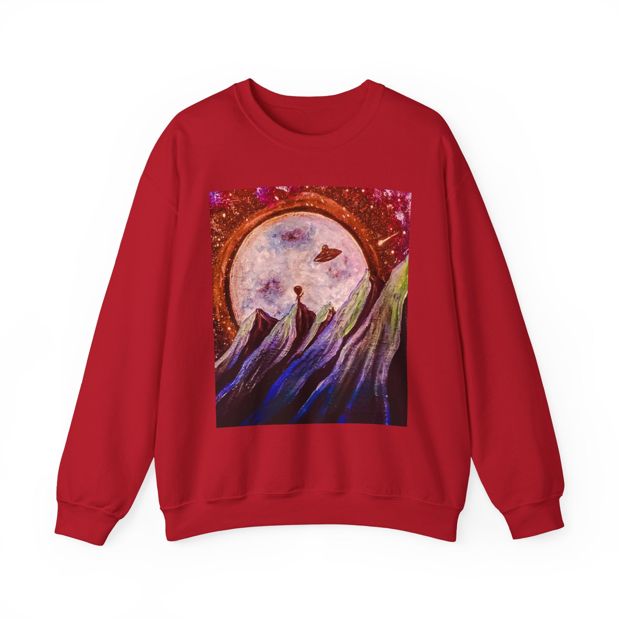 Cosmic Adventure Crewneck Sweatshirt - Unisex Heavy Blend, Galaxy Art, Starry Night Fashion, Space Lover Gift, Cozy Casual Wear