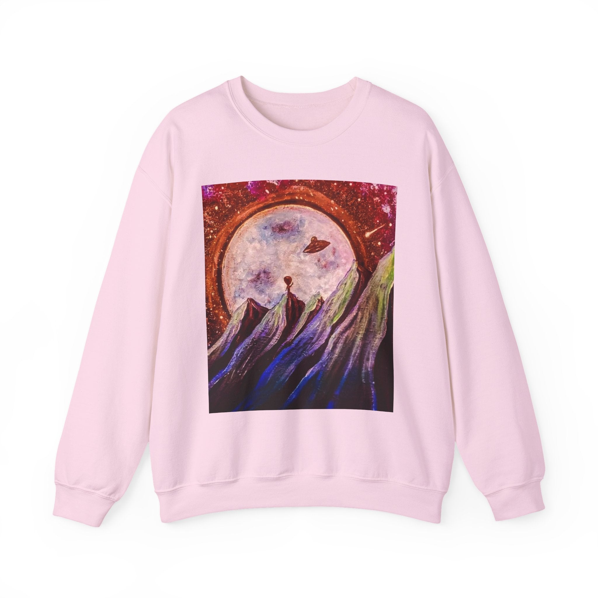 Cosmic Adventure Crewneck Sweatshirt - Unisex Heavy Blend, Galaxy Art, Starry Night Fashion, Space Lover Gift, Cozy Casual Wear