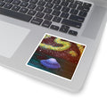 UFO Night Sky Sticker — Cosmic Alien Spacecraft Kiss-Cut Decal
