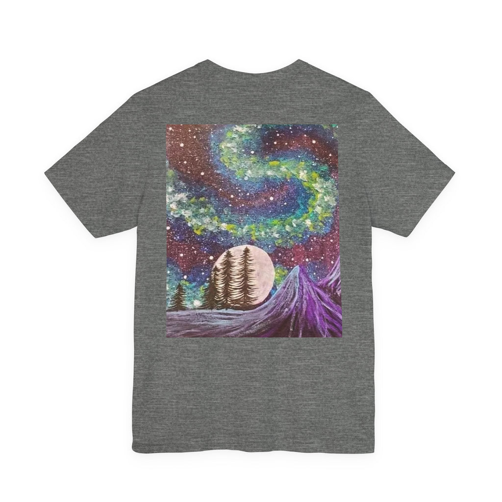 Galactic Landscape Tee, Cosmic Art T-Shirt, Unisex Graphic Shirt, Nature Lover Gift, Starry Night Top