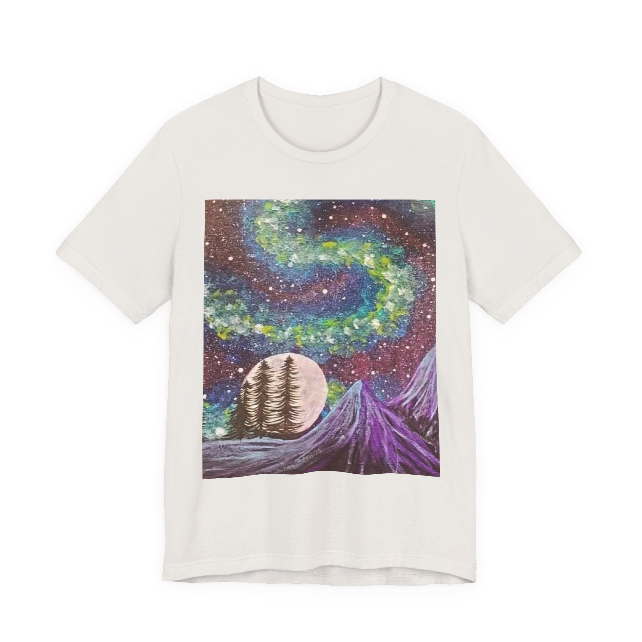Galactic Landscape Tee, Cosmic Art T-Shirt, Unisex Graphic Shirt, Nature Lover Gift, Starry Night Top