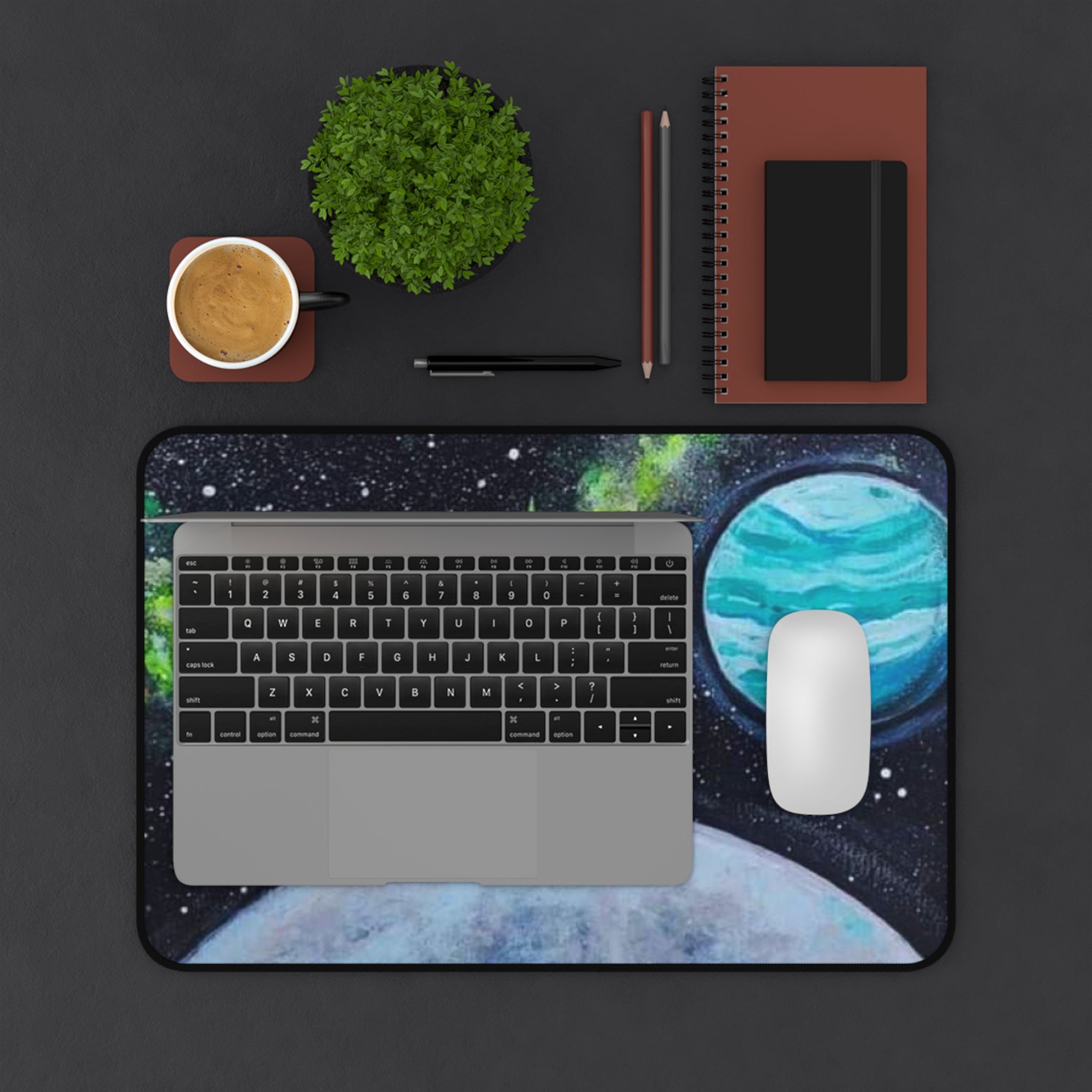 Surreal Pineapple on the Moon Desk Mat — Space-Themed Gaming & Office Mouse Pad