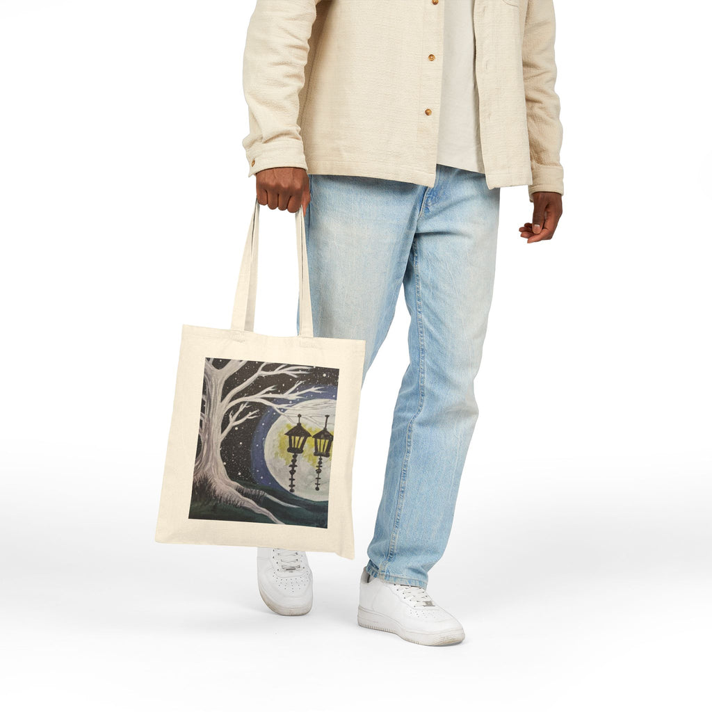 Moonlit Tree Tote Bag – Lantern Night Canvas Tote