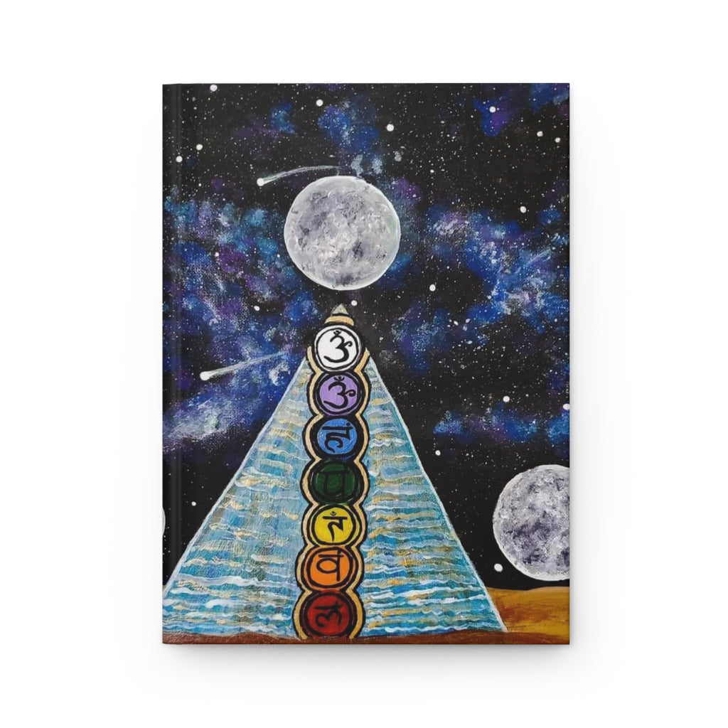 Chakra Pyramid Moon Journal — Cosmic Chakra Hardcover Notebook