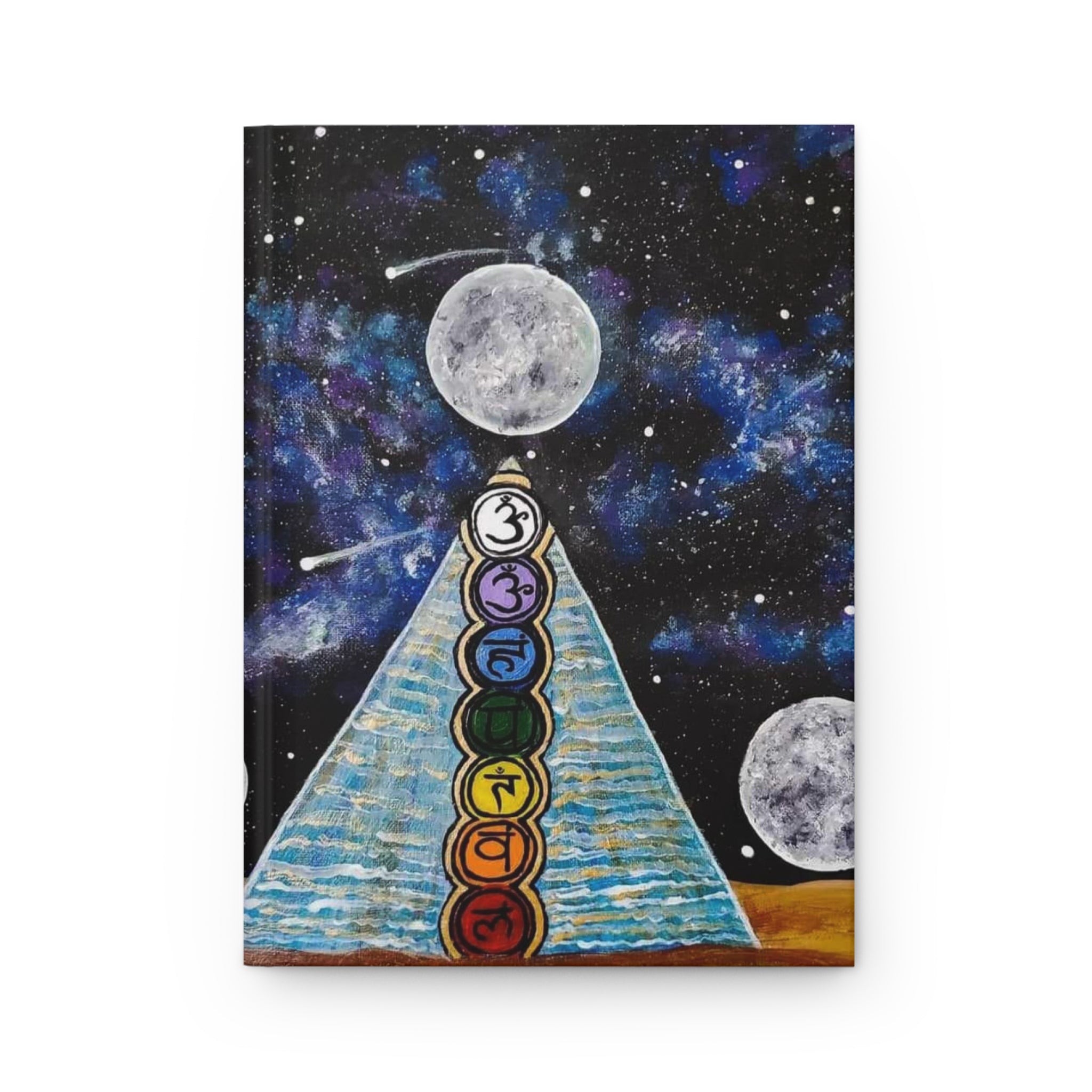 Chakra Pyramid Moon Journal — Cosmic Chakra Hardcover Notebook