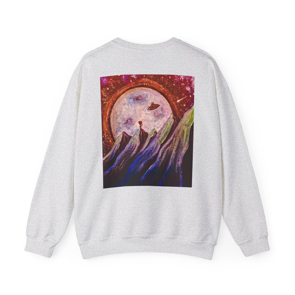 Cosmic Adventure Crewneck Sweatshirt - Unisex Heavy Blend, Galaxy Art, Starry Night Fashion, Space Lover Gift, Cozy Casual Wear