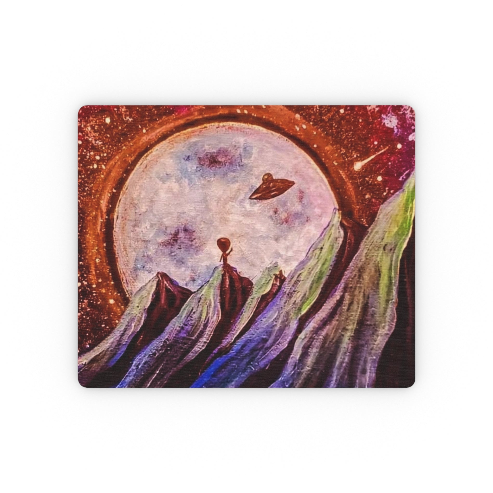Cosmic Landscape Mouse Pad — Alien Moon Art Rectangular Desk Mat