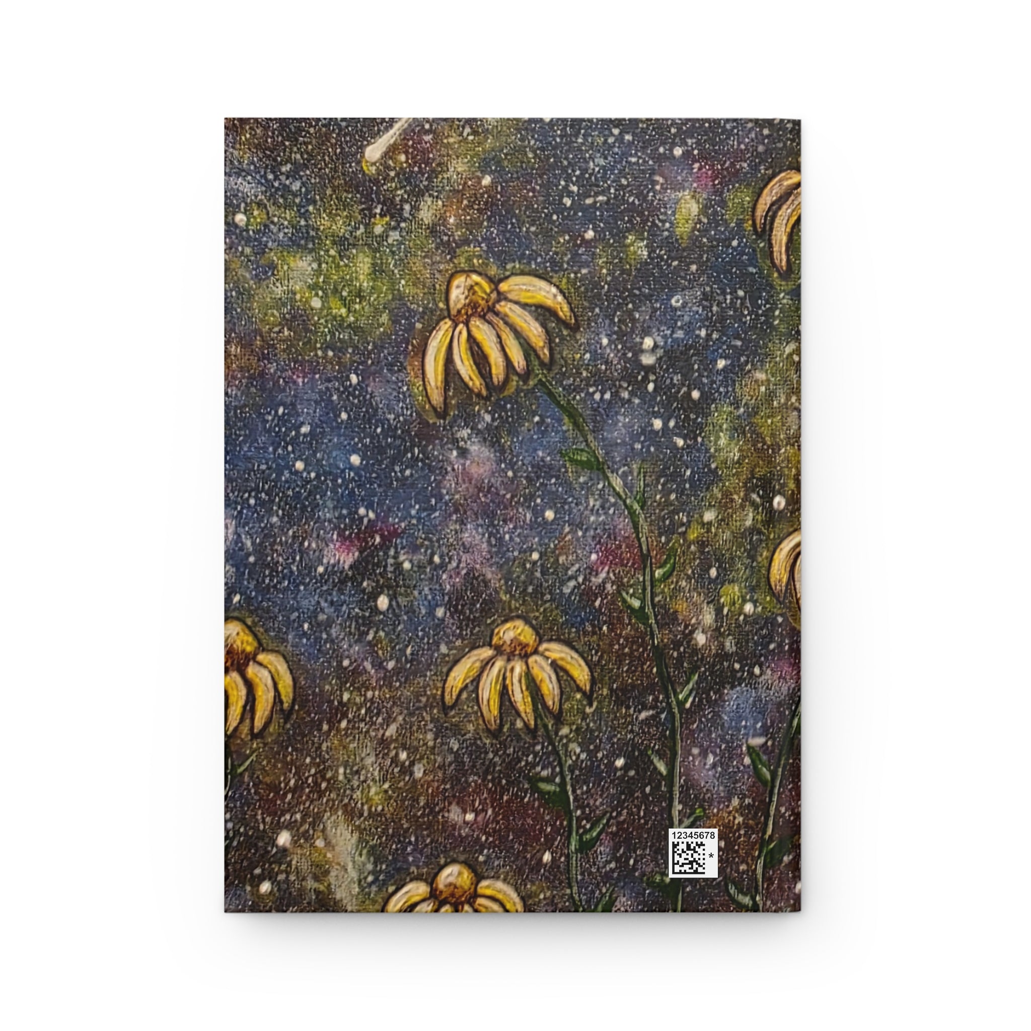 Moonlit Daisies Hardcover Journal — Floral Night Sky Notebook