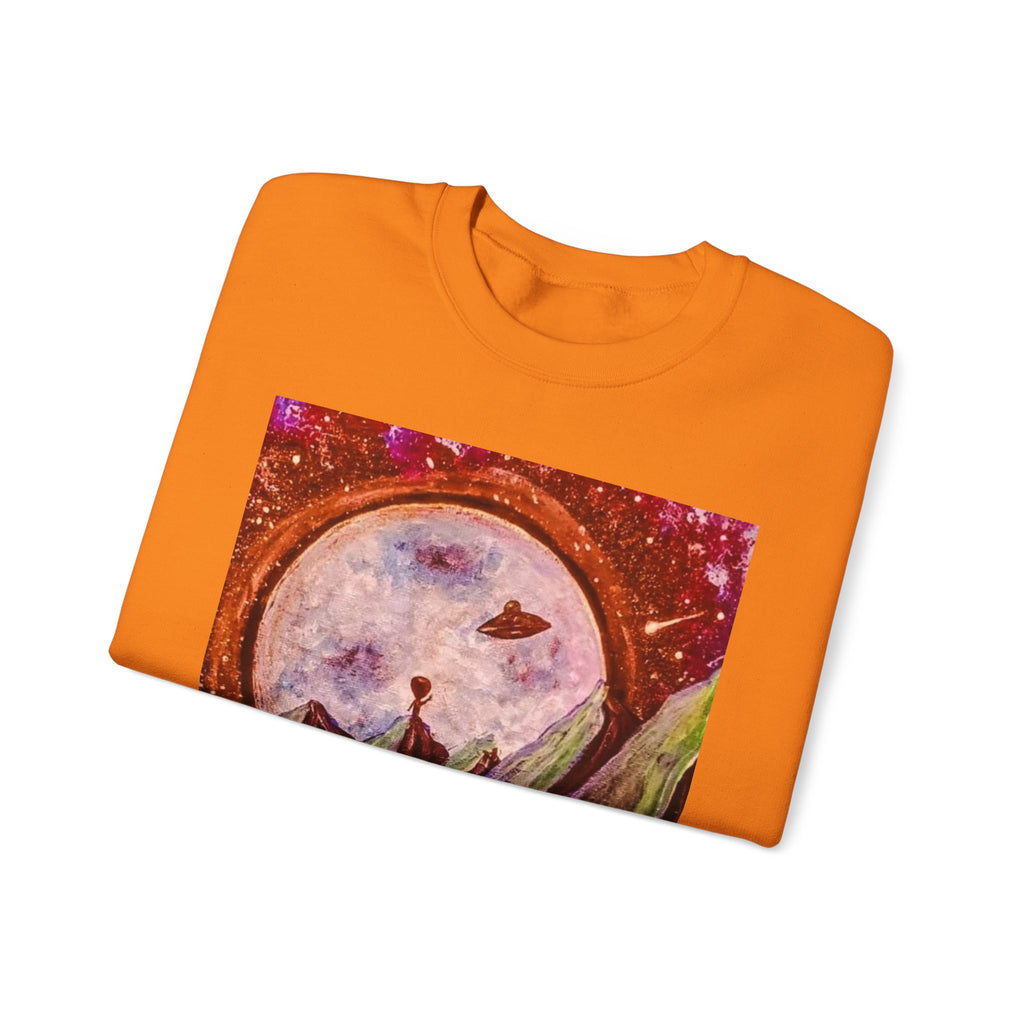 Cosmic Adventure Crewneck Sweatshirt - Unisex Heavy Blend, Galaxy Art, Starry Night Fashion, Space Lover Gift, Cozy Casual Wear