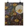 Daisy Moon Matte Poster — Night Sky Floral Wall Art (Isaiah 25)