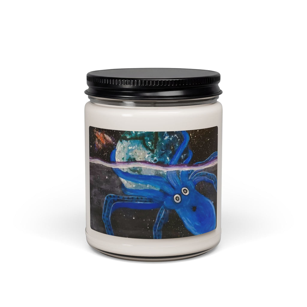 Blue Octopus Scented Soy Candle — 9oz Ocean-Inspired Jar Candle