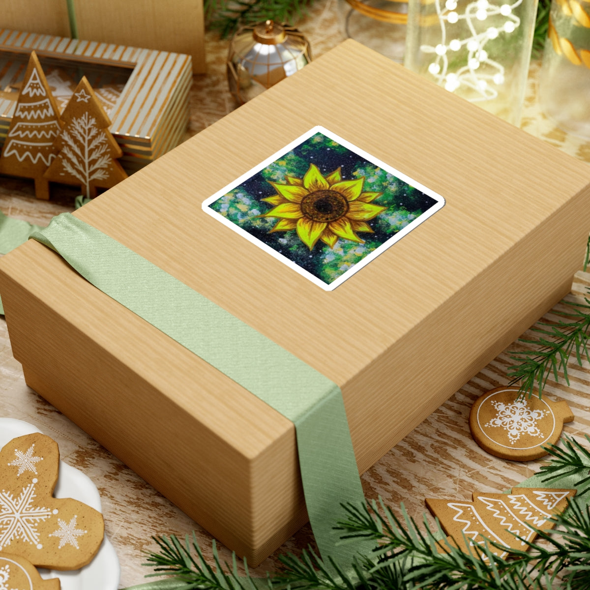 Sunflower Kiss-Cut Sticker — Bright Floral Laptop Decal